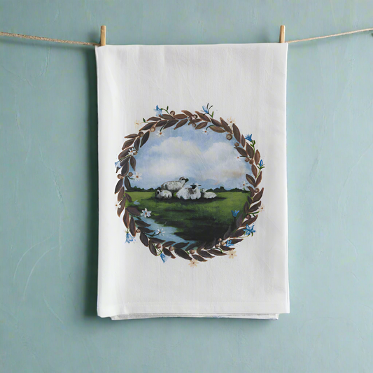 Serene Sheep Tea Towel