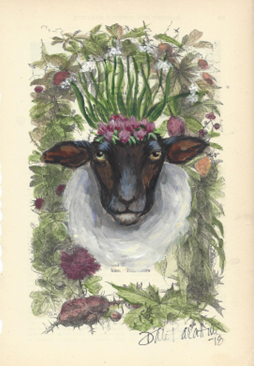 Sheep in the Grass Tabletop Art