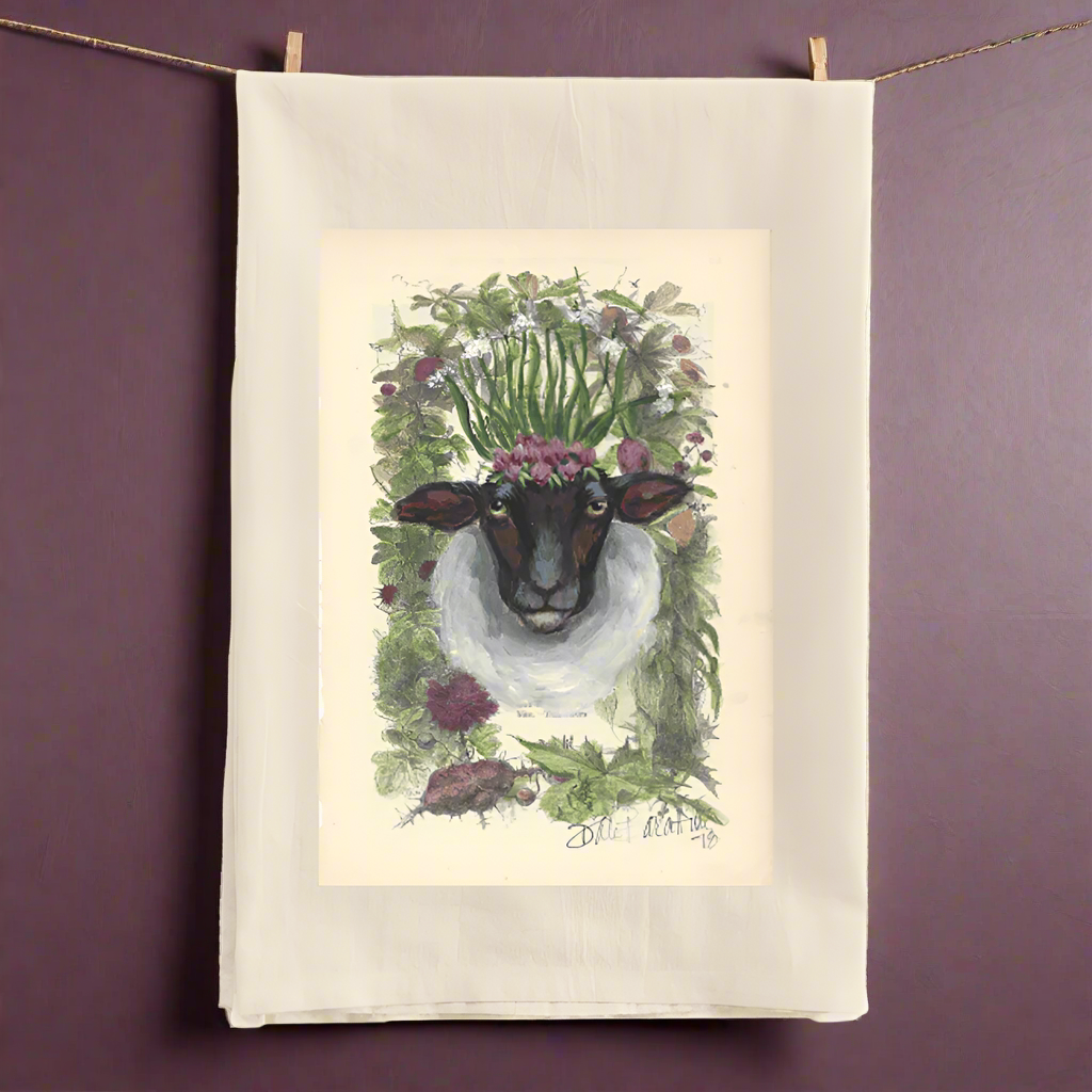 Sheep in the Grass Tea Towel