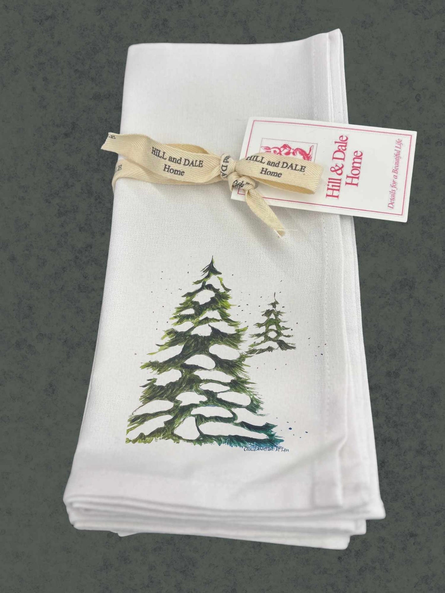 Snowy Evergreen Trees | Set of 4 Cloth Napkins
