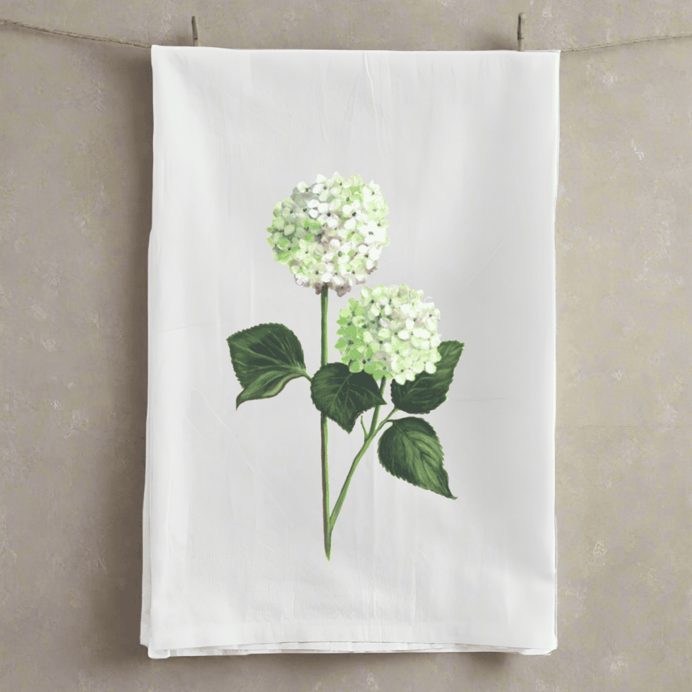 Blossoming Hydrangeas Tea Towel