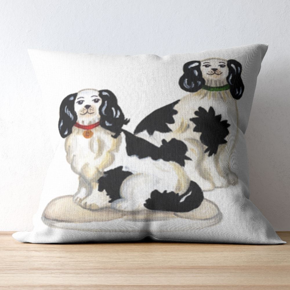 Staffordshire Dogs Pillow Cover or Throw Pillow