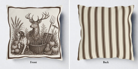 Stag & Hound Pillow Cover or Throw Pillow