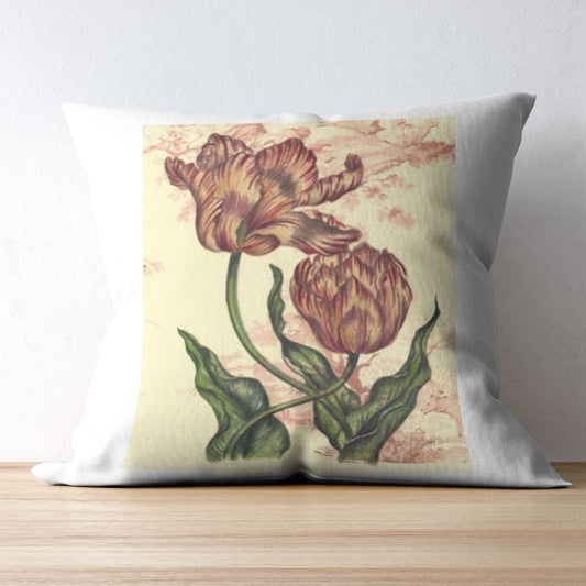 Toile Blossom Pillow Cover or Throw Pillow