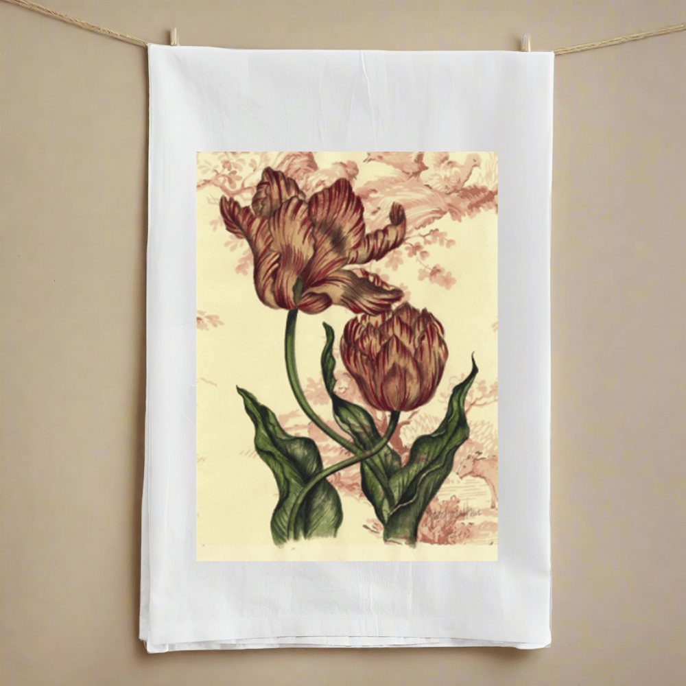 Toile Blossom Tea Towel