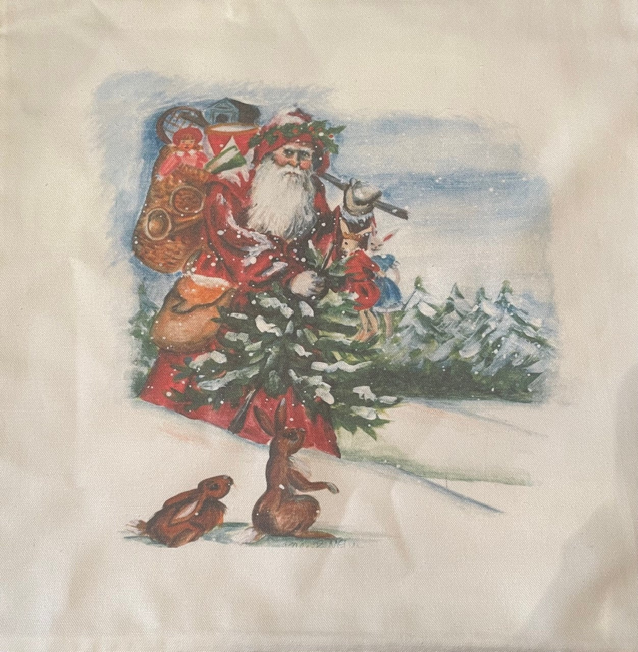 Mountain Santa Pillow Cover or Throw Pillow