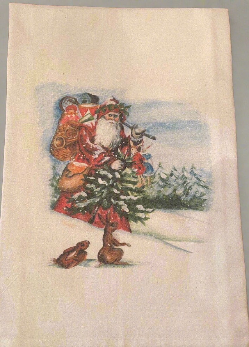 Mountain Santa Tea Towel