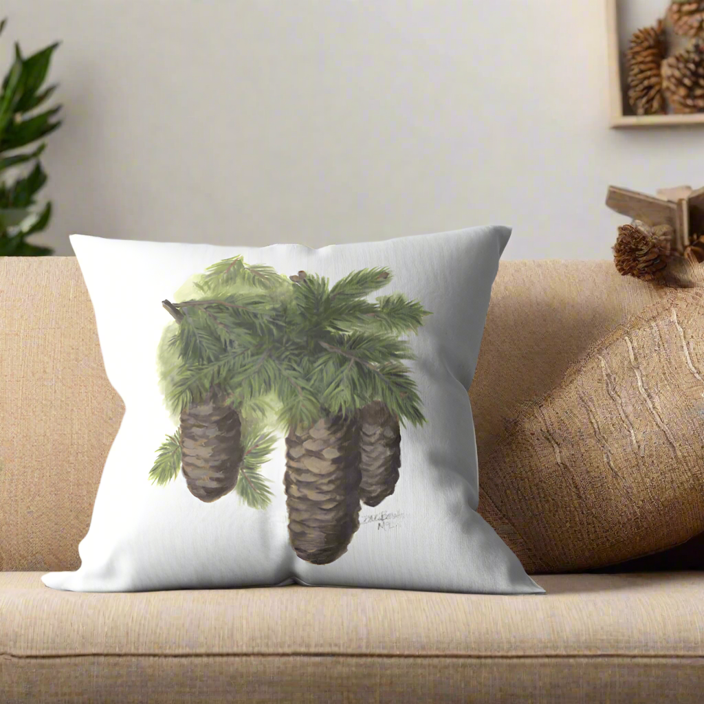 Pine Cones Pillow Cover or Throw Pillow