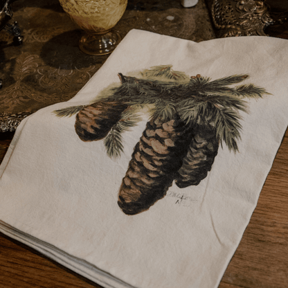 Pine Cones Tea Towel