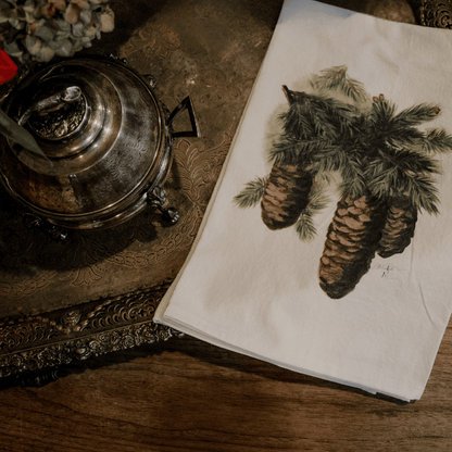 Pine Cones Tea Towel