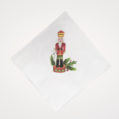 Holiday Nutcracker | Pack of 20 Paper Beverage Napkins or Guest Towels