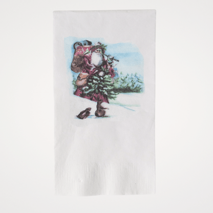 Mountain Santa | Pack of 20 Paper Beverage Napkins or Guest Towels