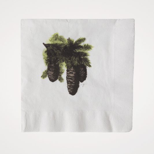 Pine Cones | Pack of 20 Paper Beverage Napkins or Guest Towels