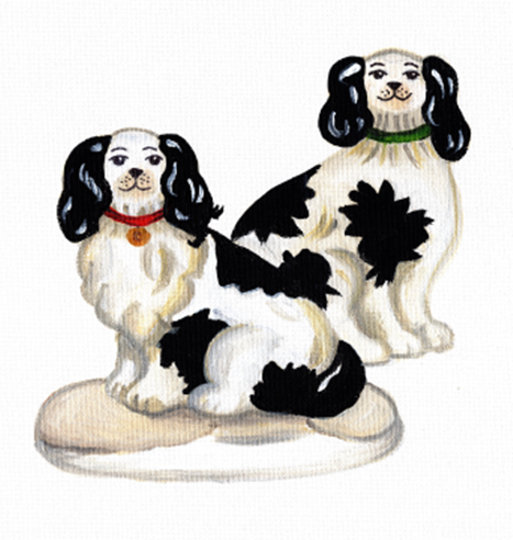 Staffordshire Dogs Pillow Cover or Throw Pillow