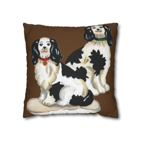 Staffordshire Dogs Pillow Cover or Throw Pillow